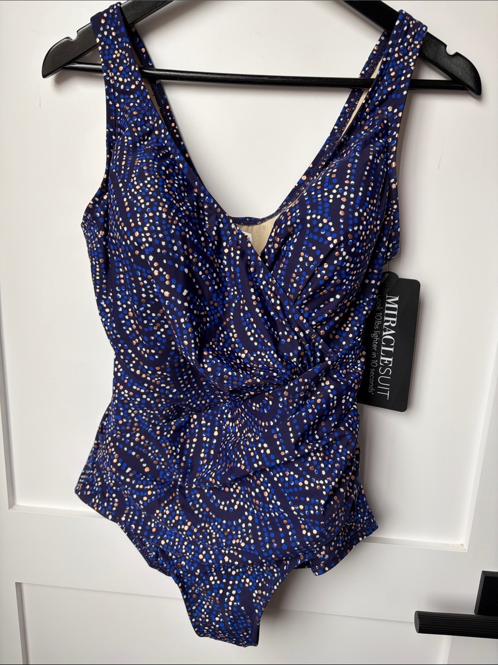 Miraclesuit Navy Blue Printed Draped swimsuit